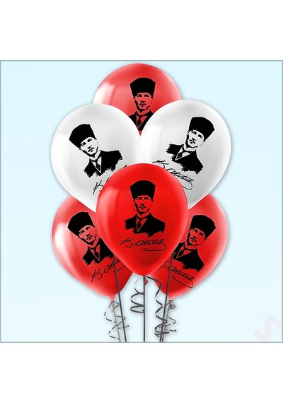 Atatürk Baskılı Pastel Balon, 30 CM X 8 Adet