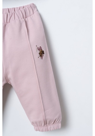 U.S. Polo Assn. Nakışlı Kız Bebek Pembe Uzun Kol Pijama Takım Usb3245-c-v3 Usb3245-c-v3