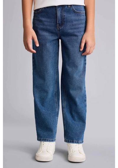 Defacto Wıde Leg Düz Paça Jean Pantolon Erkek Çocuk F8436a826smnm28 Mavi-nm28