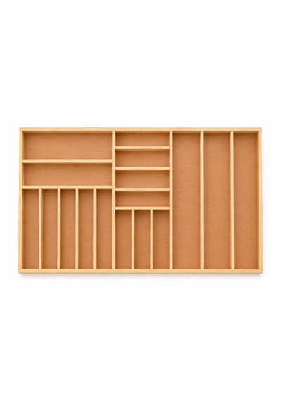 95x45 Cm Ahşap Kaşıklık Çekmece İçi Organizer Doğal Ahşap Mutfak Düzenleyici