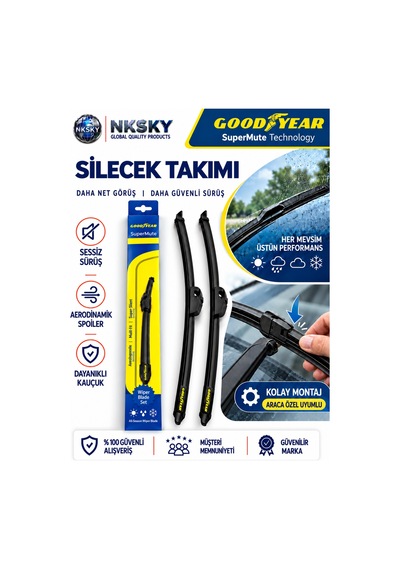 Good Year Ford Tourneo Courier 2014-2022 Supermute Silecek Takımı 2'li Ön Cam Sileceği