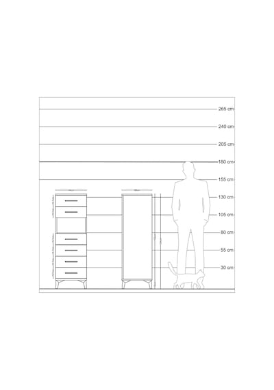 Kronos Dolap Tek Raflı 6 Çekmeceli 44x59x134 Aytaşı-aytaşı Aytaşı