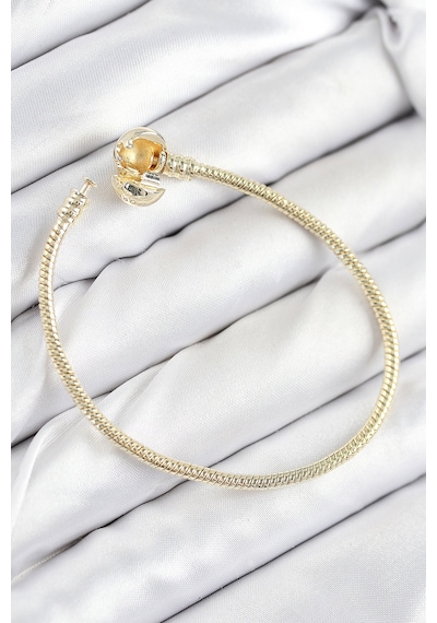 Pirinç Charm Topcuk Model Gold Renk Kadın Bileklik - Çok Renkli