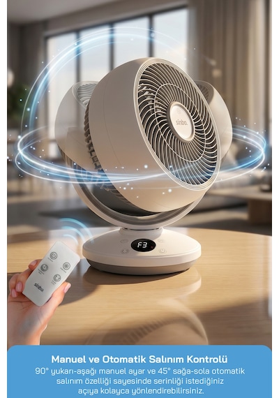 Sinbo Sf-7702 Masaüstü Vantilatör Fan Beyaz