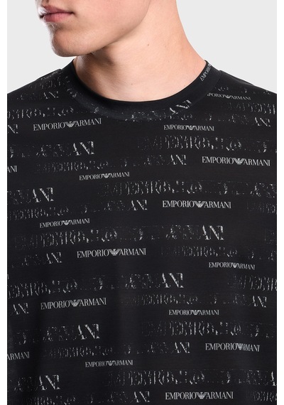 Emporio Armani Tamamı Logolu Bisiklet Yaka T Shirt Erkek T Shirt Em006812 Af10017 Fb563 Lacivert
