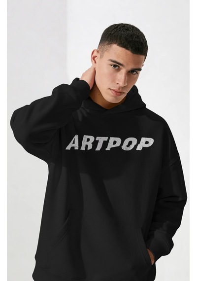 Sevbano Artpop Lady Gaga Şarkıcı Sırt Baskılı Unisex Oversize Premium Hoo Siyah