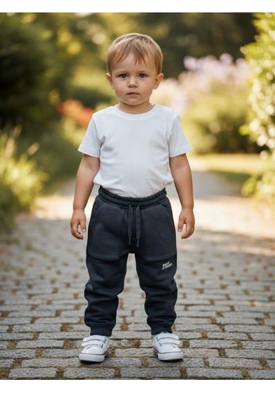 Zekids Erkek Çocuk Cepli Jogger Eşofman Alt-16386 İndigo