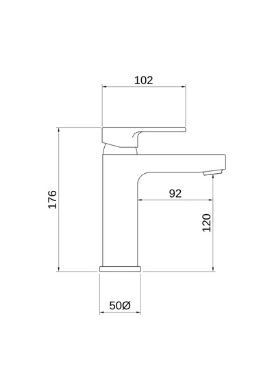 Adell Lento Medium Lavabo Bataryası Mat Siyah Pirinç Gövde 154901724 Siyah