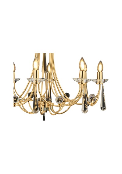 Lampaluce Klasik Metal Altın Renk Avize 10'lu 70cm Altın
