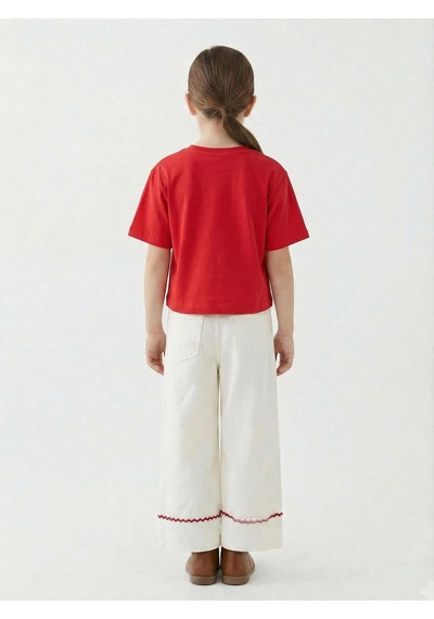 Xo Kids Kız Çocuk 3lü Alt Üst Kombin Takmı 4-13 Yaş Set0479 Krem