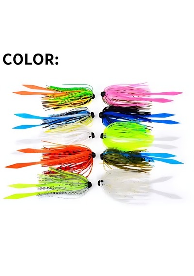 Hokkaido 10 Adet Farklı Renklerde,glow,simli,2.25 Gram Tai Rubber,fly,jig Head Etek,silikon Etek,