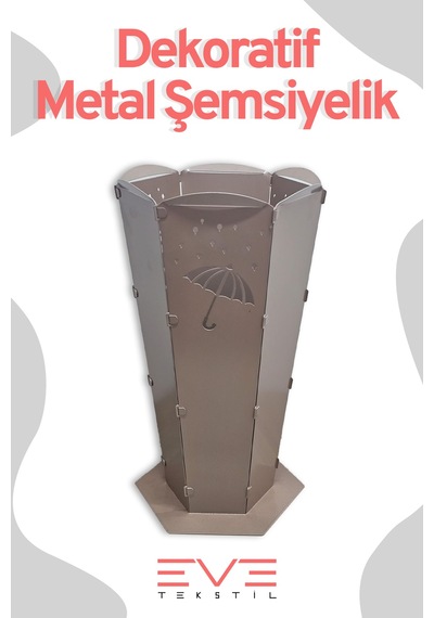 Lüx Dış Ve İç Mekana Uygun Şemsiye Desenli Paslanmaz Şemsiyelik