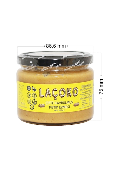 Laçoko Doğal Çifte Kavrulmuş Yer Fıstığı Ezmesi 1100 G