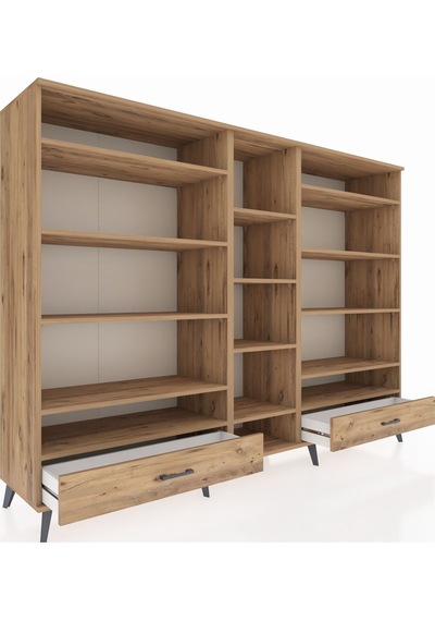 Hyperion Dolap 14 Raflı 2 Çekmeceli 220x44x163 Çam-çam Çam-çam