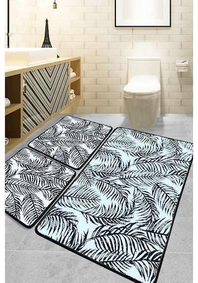 Chilai Home Frond 3'lü Set Banyo Halısı Djt Bej