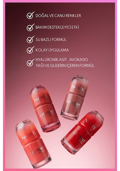 Excitint Lip & Cheek Dudak ve Yanak Renklendirici Tint Likit Allık - 40 Pink Spark