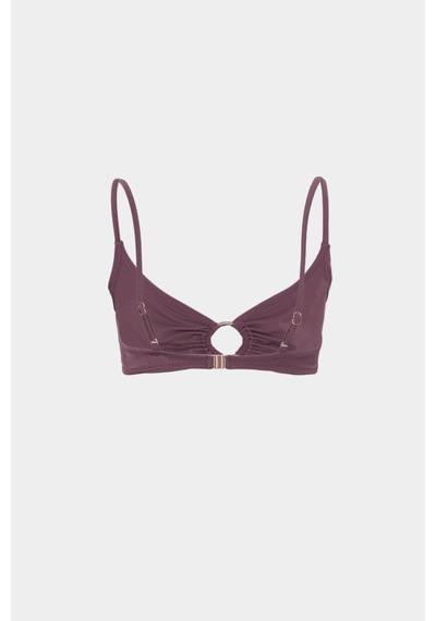 Açelyaokcu Premium Halka Detaylı Metıs Fit Kadın Bikini Üstü Mürdüm