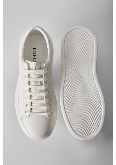 Lufian Erkek Gage Deri Sneaker Ayakkabı 112230205 Beyaz Beyaz