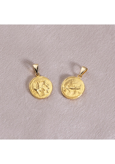 Goldkupe 14 Ayar Altın Antik Madalyon Kolye Ucu 3,65 Gr-6584 Altın