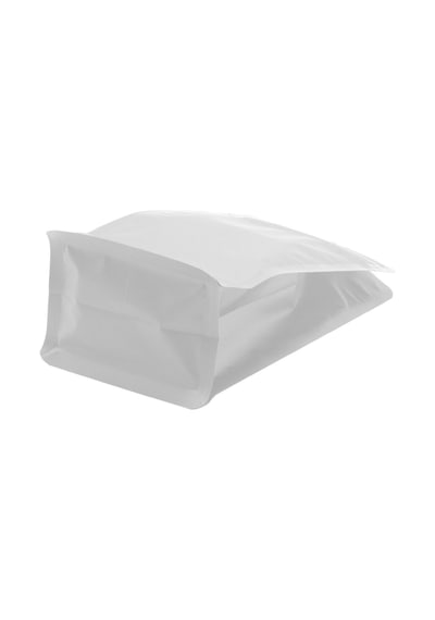 Valfli Flat Bottom Düz Tabanlı Mat Beyaz Önden Kilitli Ambalaj 14 X 33 5 Cm. 1000 Gr. - 100 Adet