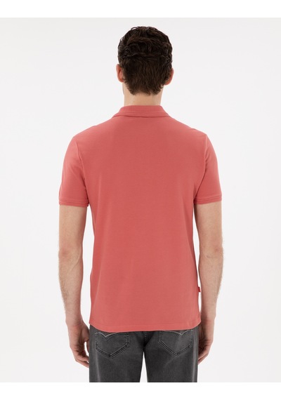 Pierre Cardin Erkek Mercan Tişört Basic 50306448-vr186 MERCAN