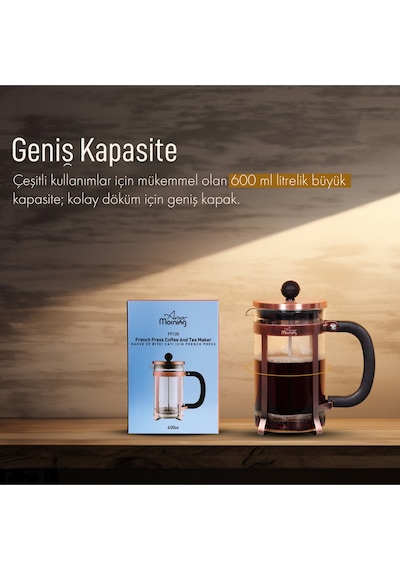 Any Morning Ff120 Kahve Ve Bitki Çayı İçin French Press 600 Ml Rose Gold