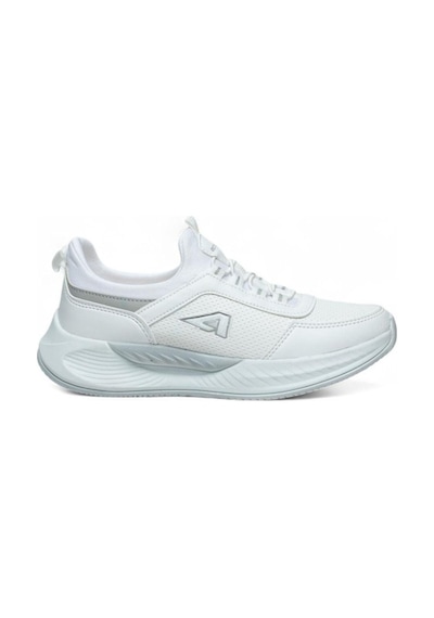 Acropol 137-26 Cilt Deri Slip On Anatomik Sneaker Beyaz Gümüş 36-40 Beyaz