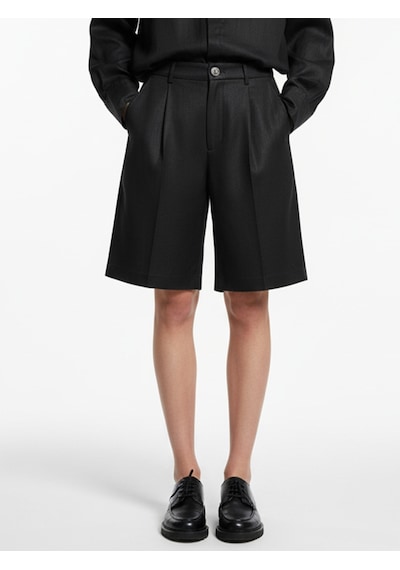 Xint Siyah %100 Keten Oversize Şort 275453