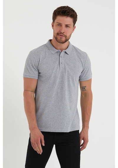 Erkek Regular Fit Polo Yaka 3lü T-shirt Kırmızı-gri-siyah Beyaz