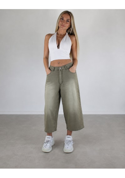 St.poll Y2k Yıkama Unisex Baggy Şortolon Bej