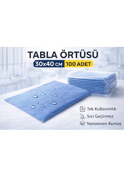 Tabla Örtüsü 30x40 Cm 100 Adet Tek Kullanımlık Sıvı Geçirmez Nonwoven Örtü