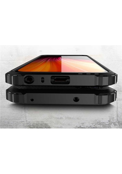 Noktaks - Xiaomi Uyumlu Xiaomi Redmi Note 8 - Kılıf Çift Katman Zırh Tank Crash Military Kapak - Mavi
