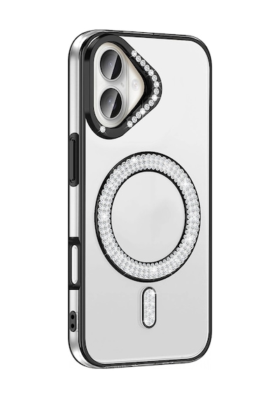 Apple Uyumlu iPhone 16 Kılıf Pırlanta Taş Tasarımlı M-safe Şarj Özellikli Zore Karetta Silikon Kapak Çok Renkli