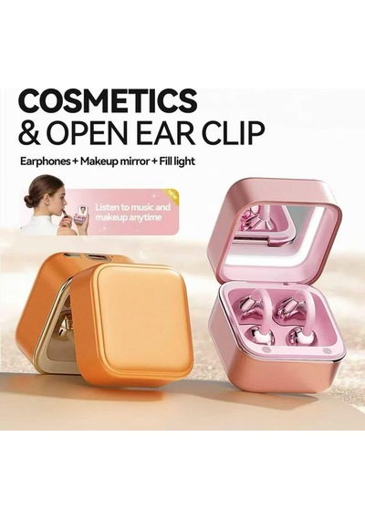 Taşlı Işıklı Aynalı Küpe Tasarımlı Bluetooth Kulaklık V6.0 Stereo Hd Pembe Rose
