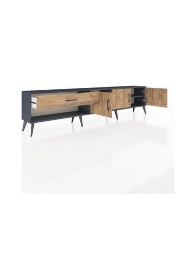 Arges Tv Ünitesi 2 Raflı Tek Çekmeceli 3 Kapaklı 220x30x51 Antrasit-çam Atlas Çam/atlas Çam - Antrasıt Arges Tv Ünitesi 2 Raflı Tek Çekmeceli 3 Kapaklı 220x30x51 Antrasit-çam Atlas Çam/atlas Çam - Antrasıt