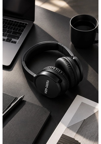 Ven-dens Vd-hp010 Bluetooth 5.3 Kablosuz Kulak Üstü Kulaklık, Katlanabilir Tasarım, 10 Saat Kullanım, Siyah