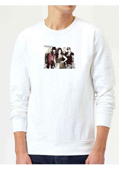 Nightwish Baskılı Beyaz Erkek Örme Sweatshirt