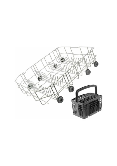 Oem - Arçelik Uyumlu Bulaşık Makinesi Alt Sepet ( V2 ) Beyaz 491366618