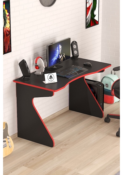 Oyuncu Masası Gamer Model Çalışma Masası Siyah-kırmızı Model Hilal Model