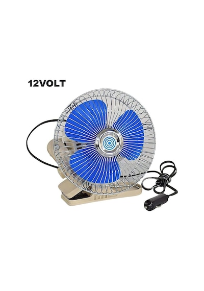 Oto Vantilatör Çap 18 Cm Mandallı Döner Başlıklı 12v Araç Içi Fan