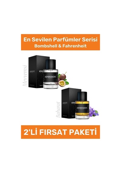 Passion 2'li Fırsat Paketi Bombshell Ve Fahrenheit - Uzun Süre Kalıcı Ve Etkili Parfüm 55 Ml + 55 Ml Diğer