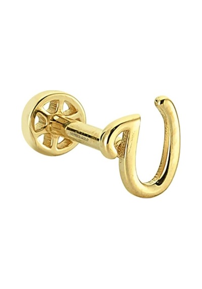 Altın Piercing -U- Harf 14 Ayar Tragus Altın