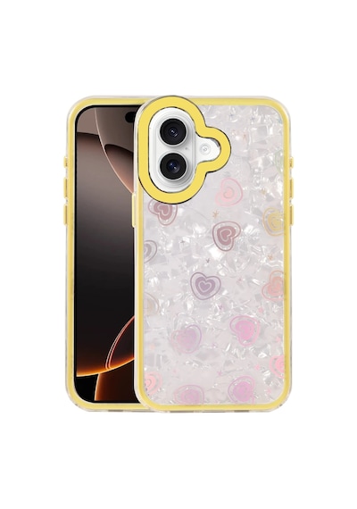 Newface - 53 - Apple iPhone Uyumlu 16 Lumi Desenli Kapak - Flzdgnkr - - Sarı Diğer