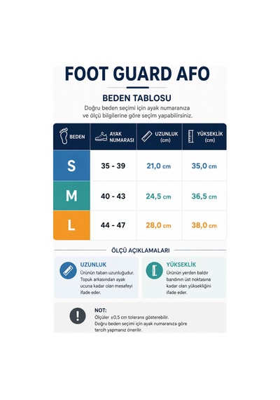 Foot Guard Ayak İstirahat Ateli Afo Ayak Bileği Destekleyici Beyaz