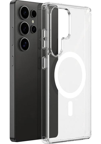 Adige Samsung Galaxy Uyumlu S23 Ultra Kılıf Sert Mika Magsafe Kablosuz Şarj Özellikli Sararma Yapmaz