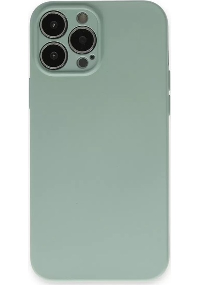 Newface Apple İphone 13 Pro Kılıf Nano İçi Kadife Silikon - Su Yeşili