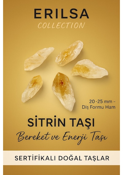 Sertifikalı Brezilya Menşeli Sitrin Taşı Kütle Ham Diş Formu Doğal Taş 20-25 Mm