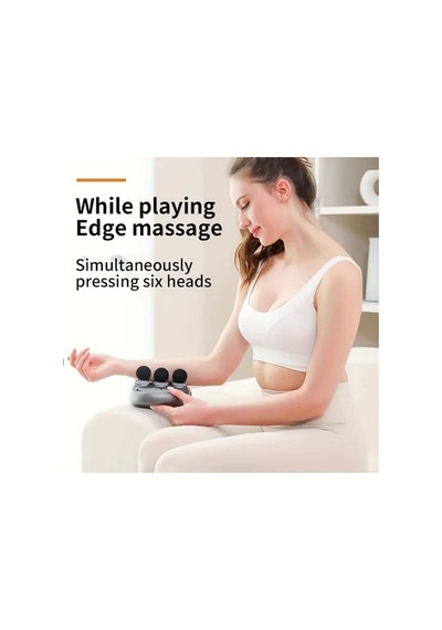 Six Headed Massage Gun Bel Masaj Aleti, Bel Masajı, Masaj Aleti Gri