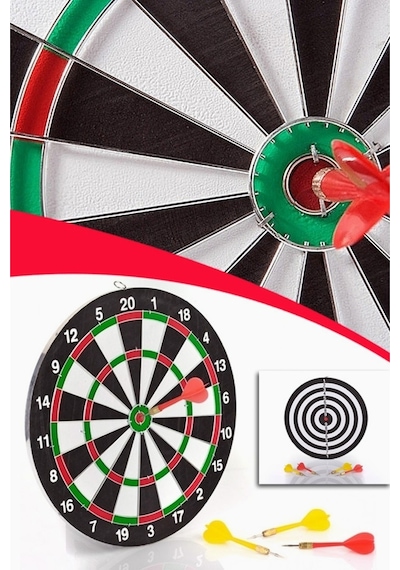 Oyuncak Çift Taraflı Dart Seti Iğneli 37 Cm