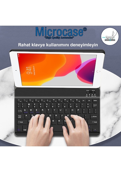 Apple Uyumlu iPad  7.Nesil 10.2 Inch 2019 Bluetooth Klavyeli Standlı Kılıf Bkk4